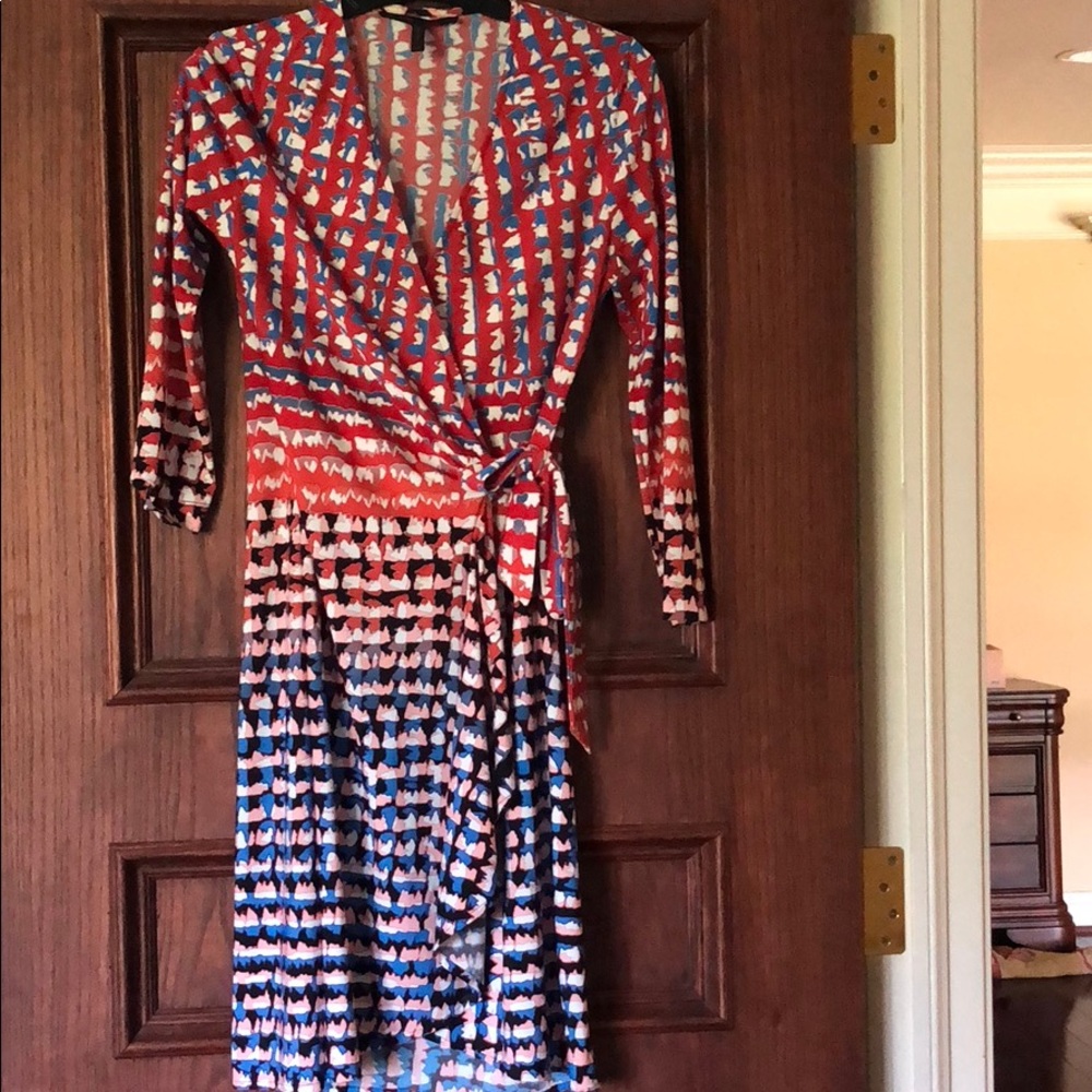 BCBG multicolored wrap dress